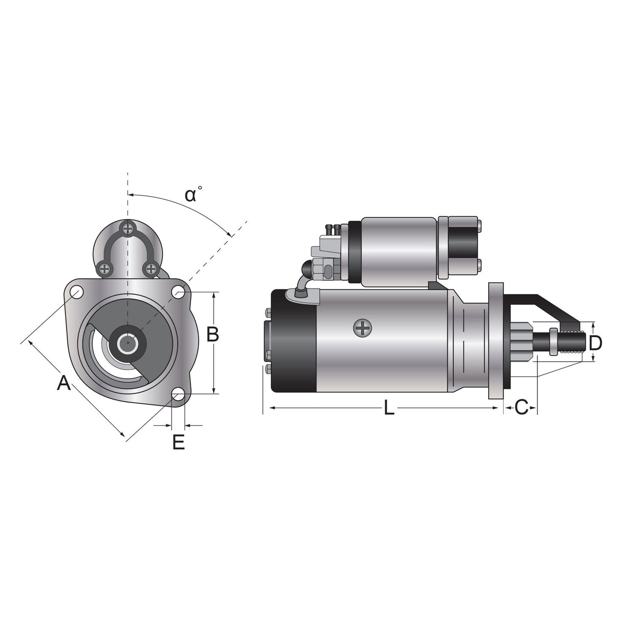 Starter Motor  - 12V, 3Kw, Gear Reducted (Sparex)
 - S.68270 - Farming Parts