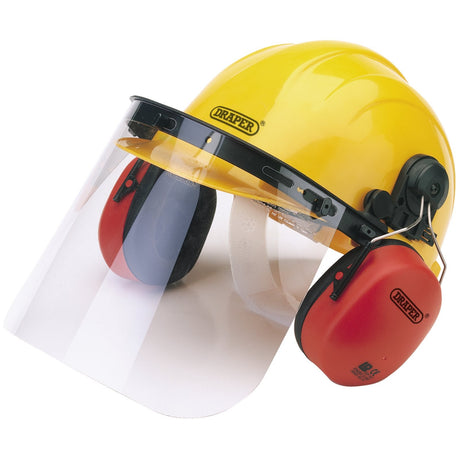 Draper Safety Helmet With Ear Muffs And Visor - SHEMV - Farming Parts