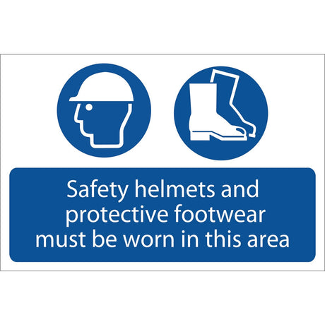 Draper Safety Helmets And Protective Footwear Must Be Worn - SS49 - Farming Parts
