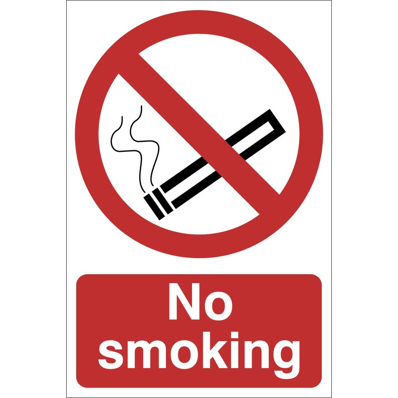 No Smoking' Prohibition Sign, 400 x 600mm - Discontinued - SS54 - DR-72934