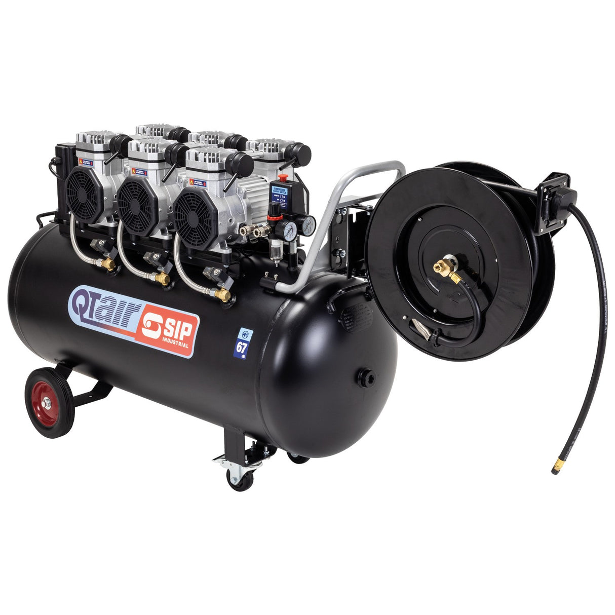 SIP QT AIR DD 4.5hp 200ltr Compressor & Hose Reel - IP-05498AHR15