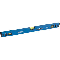 The Draper Box Section Level, 600mm - DL75 by Draper features three shock-resistant bubble vials and a precision-milled bottom, making it ideal for checking horizontal and vertical alignment.