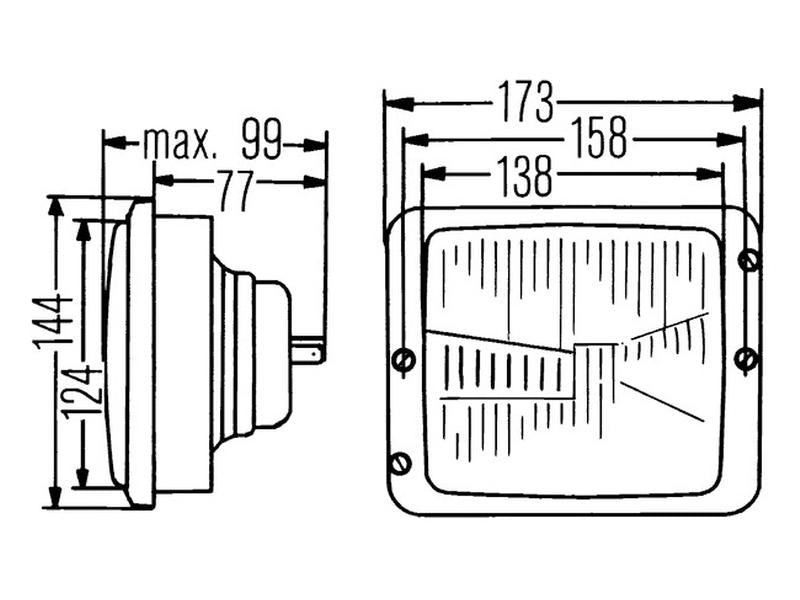 Hella Head Light, (Halogen), RH & LH, RH Dip, 12-24V | S.75955 - Product Image 3