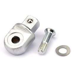 The Draper Repair Kit for 25490 and 25507 Flexible Handles - Y770-L10A+B, featuring a metal hinge joint, bolt, and washer set, is placed on a plain white background.