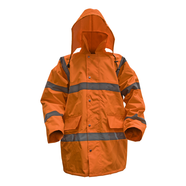 Hi-Vis Orange Motorway Jacket with Quilted Lining - Large - 806LO - Farming Parts