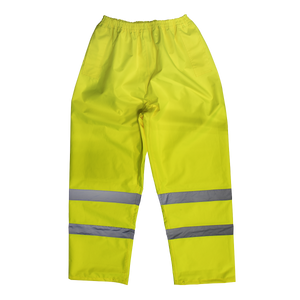Hi-Vis Yellow Waterproof Trousers - Large - 807L - Farming Parts