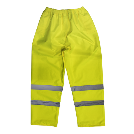 Hi-Vis Yellow Waterproof Trousers - Large - 807L - Farming Parts