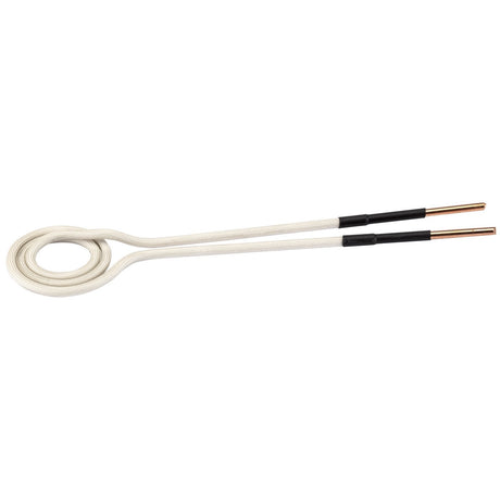 The Draper Pad Coil - IHT-15/PC from Draper features a coiled heating element with two parallel white insulated wires and copper connectors on each end.