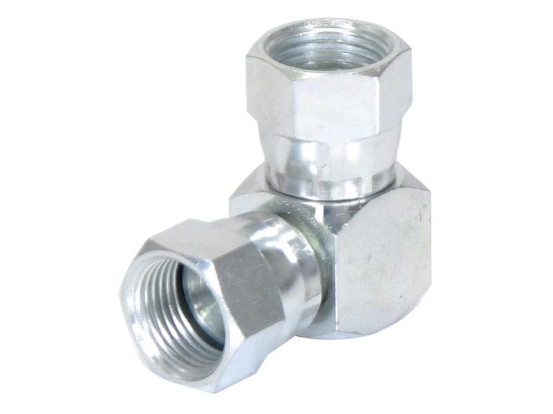 Sparex Hydraulic Adaptor 3/4'' JIC Swivel Female x 3/4'' JIC Swivel Female 90° Compact Elbow | S.8564 - Product Image 1