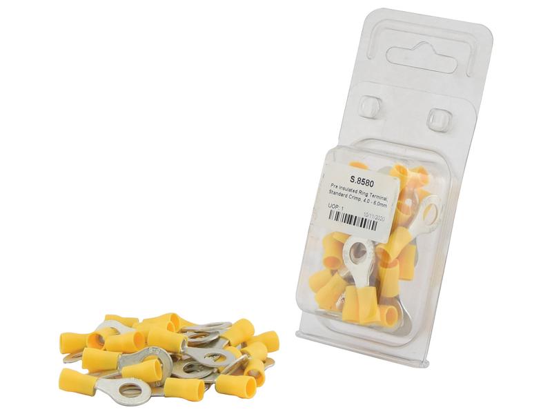 Sparex Agripak Ring Terminal 8.4mm Yellow 600V 25pcs Pack | S.8580
