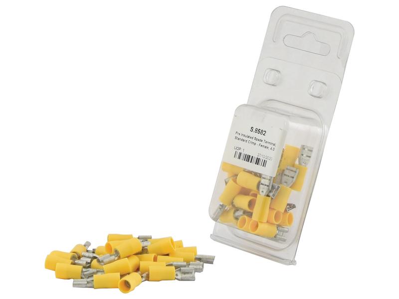 Sparex Agripak 25pcs Female Spade Terminal 6.3mm Yellow | S.8582