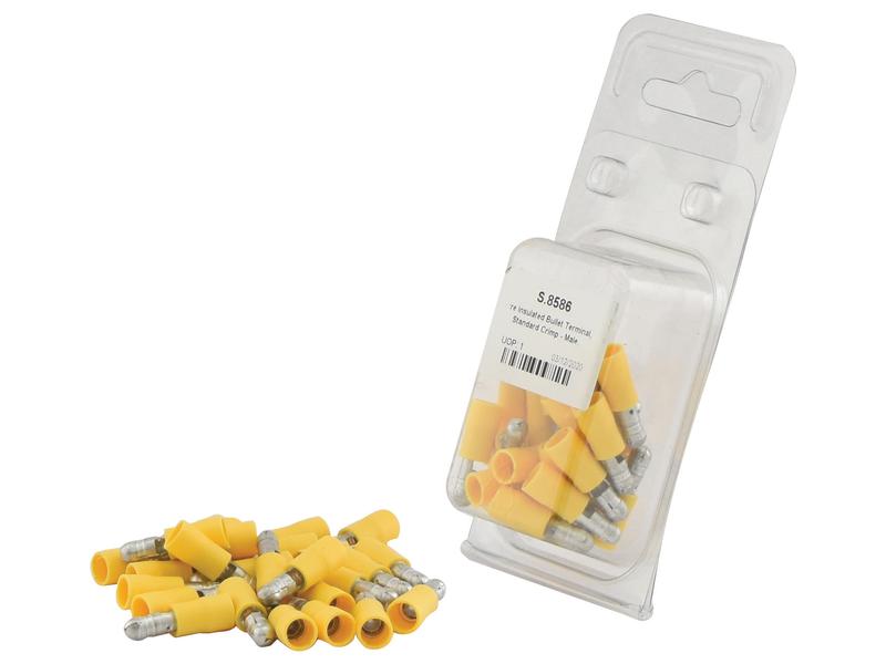 Pre-Insulated 5.0mm Male Bullet Terminals Yellow 25 Pack | S.8586
