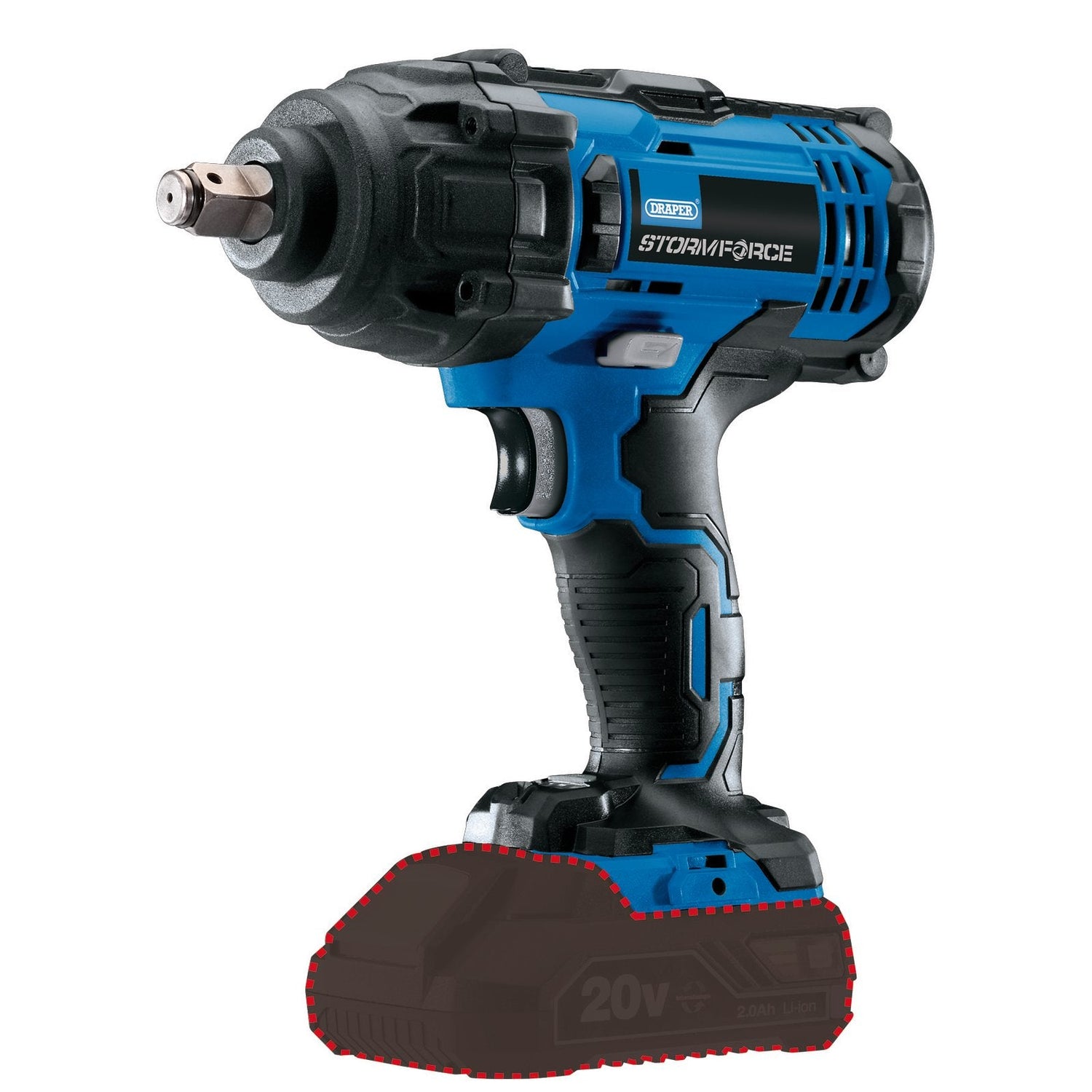 Draper Storm Force® 20V Mid-Torque Impact Wrench, 1/2" Sq. Dr., 400Nm (Sold Bare) - CIW204SF - Farming Parts