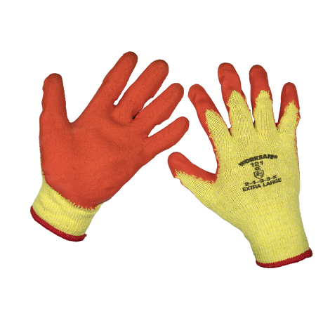 Super Grip Knitted Gloves Latex Palm (X-Large) - Pack of 12 Pairs - 9121XL/12 - Farming Parts