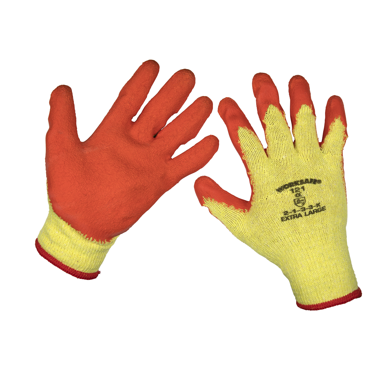 Super Grip Knitted Gloves Latex Palm (X-Large) - Pair - 9121XL - Farming Parts