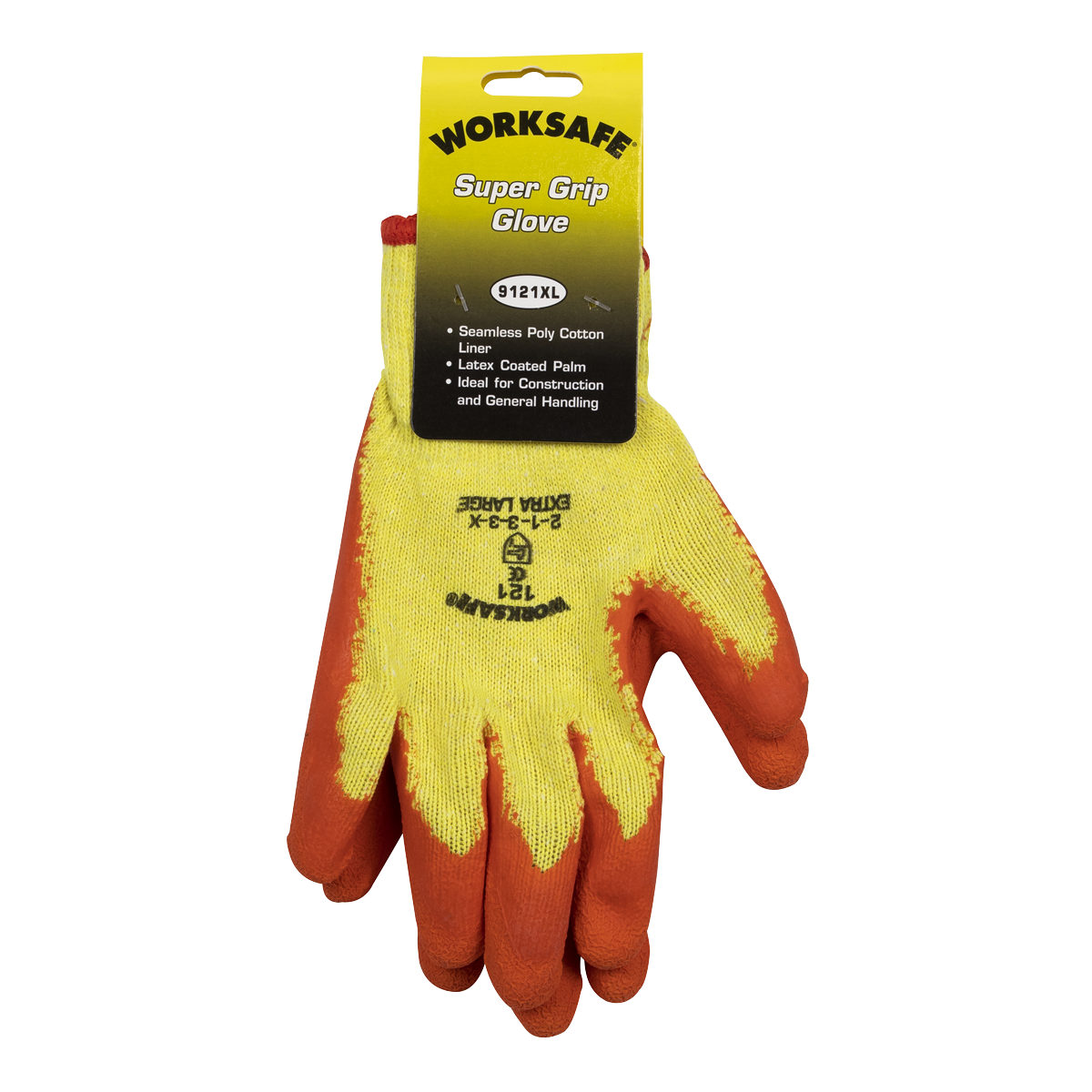 Super Grip Knitted Gloves Latex Palm (X-Large) - Pair - 9121XL - Farming Parts