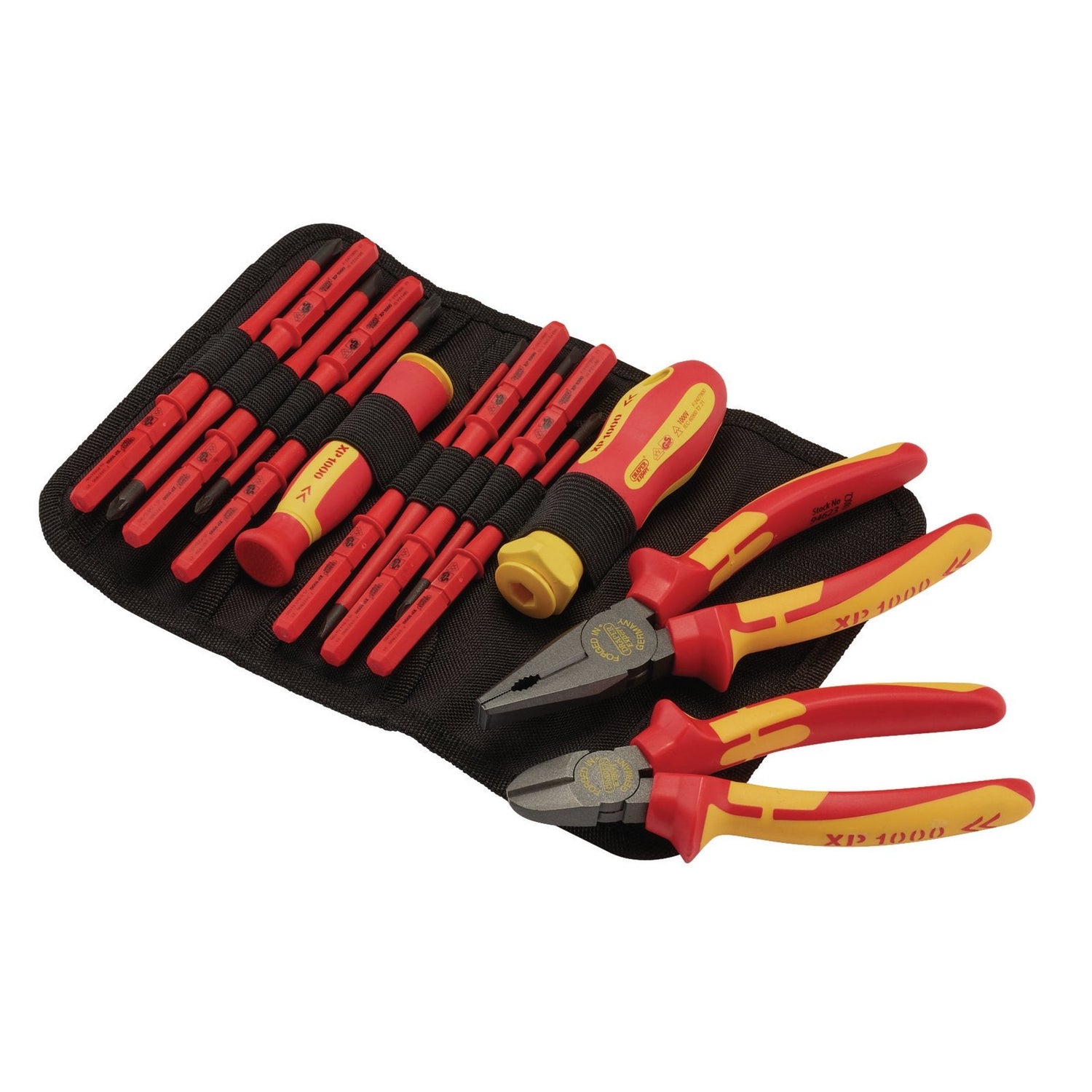 Draper Xp1000® Vde Slimline Interchangeable Screwdriver And Pliers Set (14 Piece) - XP1000/TK4 - Farming Parts