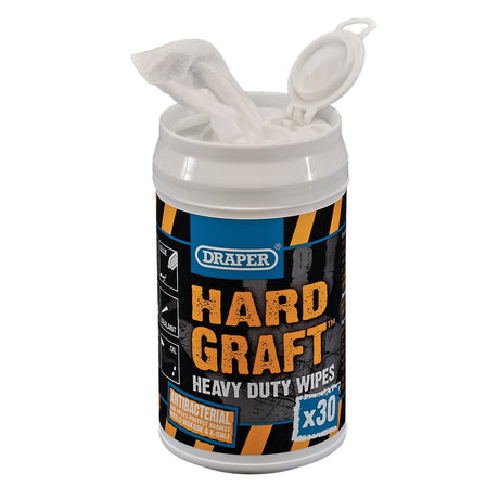 Draper Hard Graft Wipes (Tub Of 30) - HGW-BC - Farming Parts