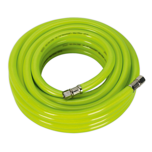 Air Hose High-Visibility 10m x Ø10mm with 1/4"BSP Unions - AHFC1038 - Farming Parts