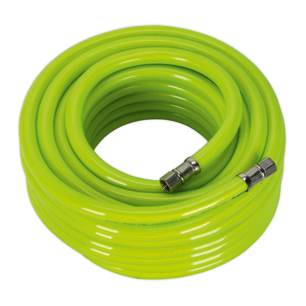 Air Hose High-Visibility 15m x Ø10mm with 1/4"BSP Unions - AHFC1538 - Farming Parts