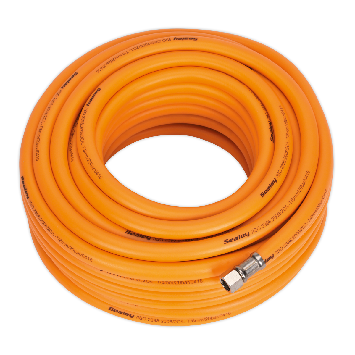 Air Hose 20m x Ø8mm Hybrid High-Visibility with 1/4"BSP Unions - AHHC20 - Farming Parts