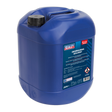 A 20L container of Sealey Degreasing Solvent (AK2001) in blue, ideal for use in a parts cleaning tank. It comes with a black lid and a printed label detailing specifications and warnings.