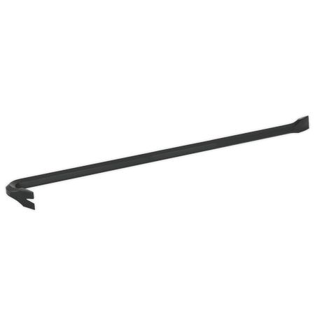 The Sealey Crowbar 610mm (AK2061) is a durable, drop-forged steel tool with a curved end and a flat, beveled opposite end, perfect for demanding force work tasks.