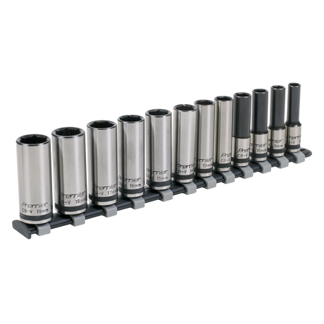 Socket Set 12pc 3/8"Sq Drive Deep Lock-On™ 6pt Metric - Black Series - AK2744B - Farming Parts