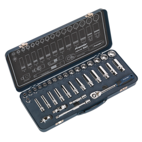 Socket Set 34pc 3/8"Sq Drive Lock-On™ 6pt Metric - AK27481 - Farming Parts