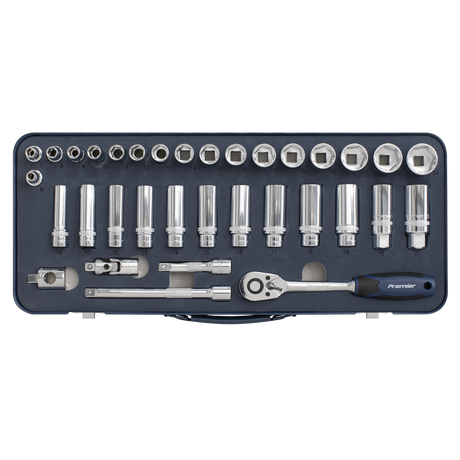 Socket Set 34pc 3/8"Sq Drive Lock-On™ 6pt Metric - AK27481 - Farming Parts