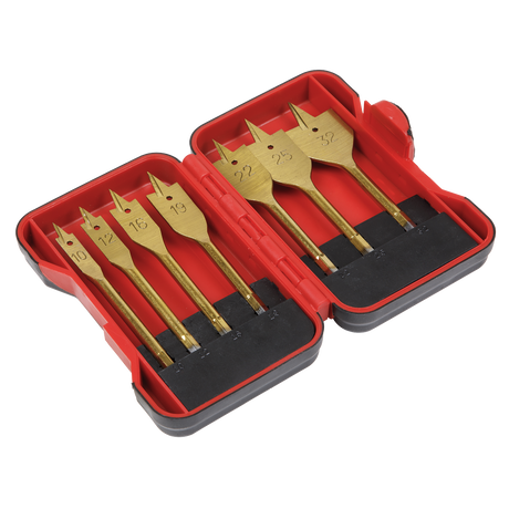 Flat Wood Drill Bit Set 7pc 1/4"Hex Shank - AK3707FW - Farming Parts
