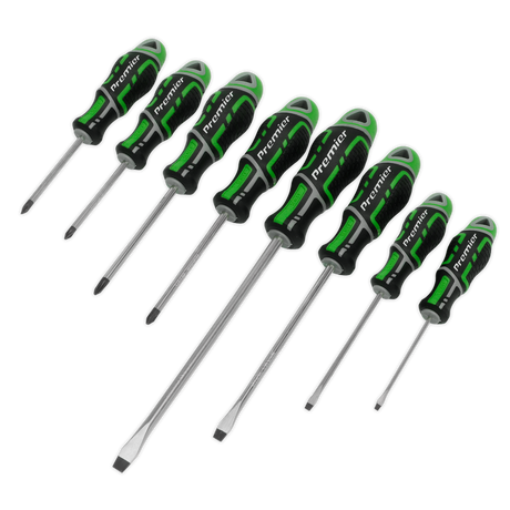 Screwdriver Set 8pc GripMAX® - Hi-Vis Green - AK4322HV - Farming Parts