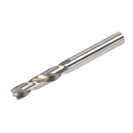 The Sealey HSS Cobalt Spot Weld Drill Bit Ø8mm - AK4734 is a metal drill bit with a spiral groove, made of HSS containing 5% Cobalt, ideal for working on galvanized steels.