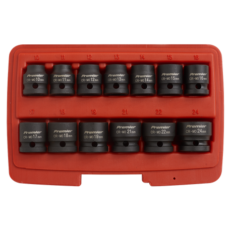 Impact Socket Set 13pc 1/2"Sq Drive Low Profile Metric - AK5613LP - Farming Parts
