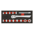 Low Profile Socket Set 15pc 1/4"Sq Drive Metric - Platinum Series - AK5783 - Farming Parts