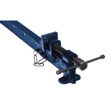 The Sealey Sash Clamp 1800mm - AK6072 is a blue metal jack equipped with a pivot, handle, and locking mechanism. Featuring forged clamp jaws and adjustable capacity, it is ideal for carpenters and cabinet-makers to lift heavy objects.