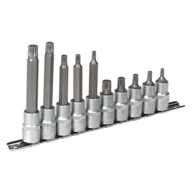 Spline Socket Bit Set 10pc 1/2"Sq Drive - AK6215 - Farming Parts
