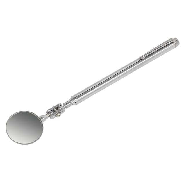 The Telescopic Articulated Mirror Ø30mm - AK6523 by Sealey is a premier hand tool with a round head and metallic handle, perfect for professional use in viewing hard-to-reach areas.