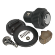 A close-up image of disassembled hardware components, including screws, a spring, and a knob from the Sealey Repair Kit for AK661, AK661L & AK8947 3/8" Sq Drive - AK661.V2.RK designed for professional use.