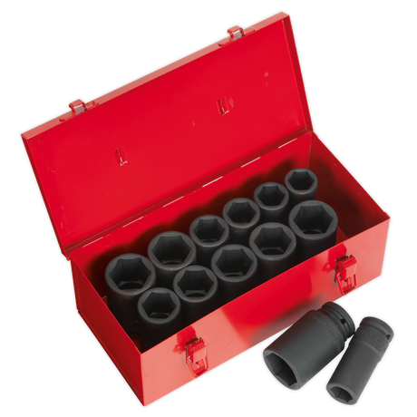 Impact Socket Set 13pc Deep 3/4"Sq Drive Metric/Imperial - AK687 - Farming Parts