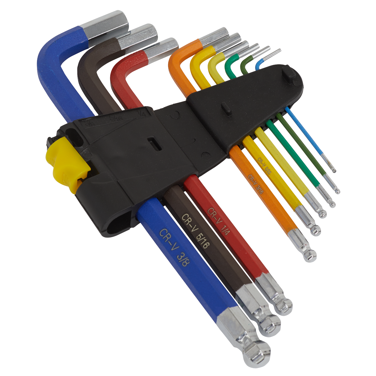 Ball-End Hex Key Set 9pc Long Colour-Coded Imperial - AK7197 - Farming Parts