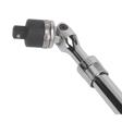 Sealey's Ratcheting Breaker Bar Extendable 1/2"Sq Drive (Model AK7316) features a chrome-plated, 36-tooth ratchet with a flexible head and knurled handle for enhanced grip, crafted from durable Chrome Vanadium steel, displayed against a plain background.