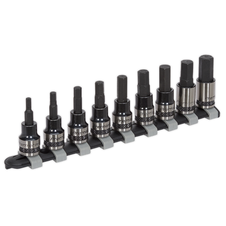 Hex Key Socket Bit Set 9pc 3/8"Sq Drive Metric Black - AK7986 - Farming Parts