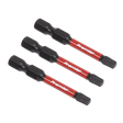 Three TRX-Star* T25 Impact Power Tool Bits 50mm from Sealey, arranged horizontally on a white background, ideal for professional use.