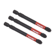 Three Phillips #3 impact power tool bits, each 75mm long and labeled "Sealey," are made from high-quality S2 steel and arranged parallel to each other on a white background.