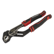 A Sealey Water Pump Pliers set (200mm - AK83791) with red and black handles, constructed from durable Chrome Vanadium steel with diamond-shaped jaws.