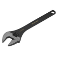 A black and silver adjustable wrench marked 450MM with the brand name "Sealey" on the handle, featuring hardened and heat-treated, precision-ground jaws.