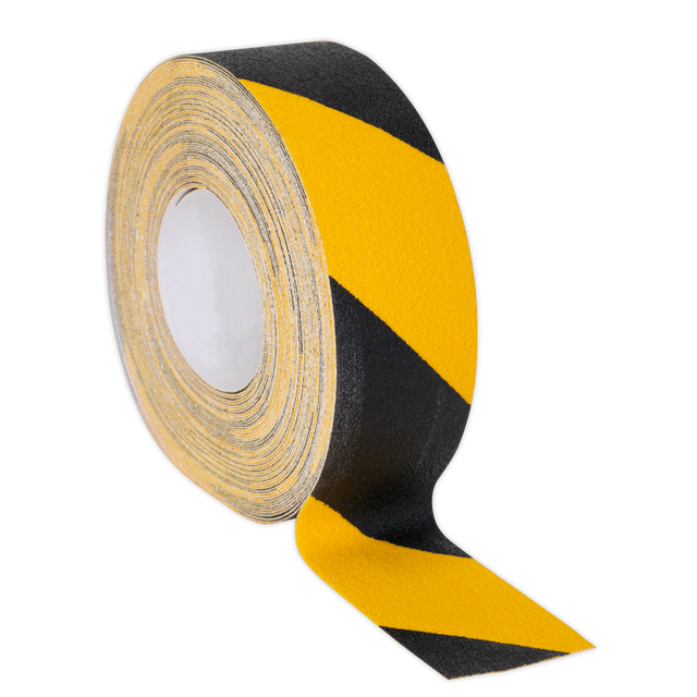 Anti-Slip Tape Self-Adhesive Black Yellow 50mm x 18m - ANTBY18 - Farming Parts