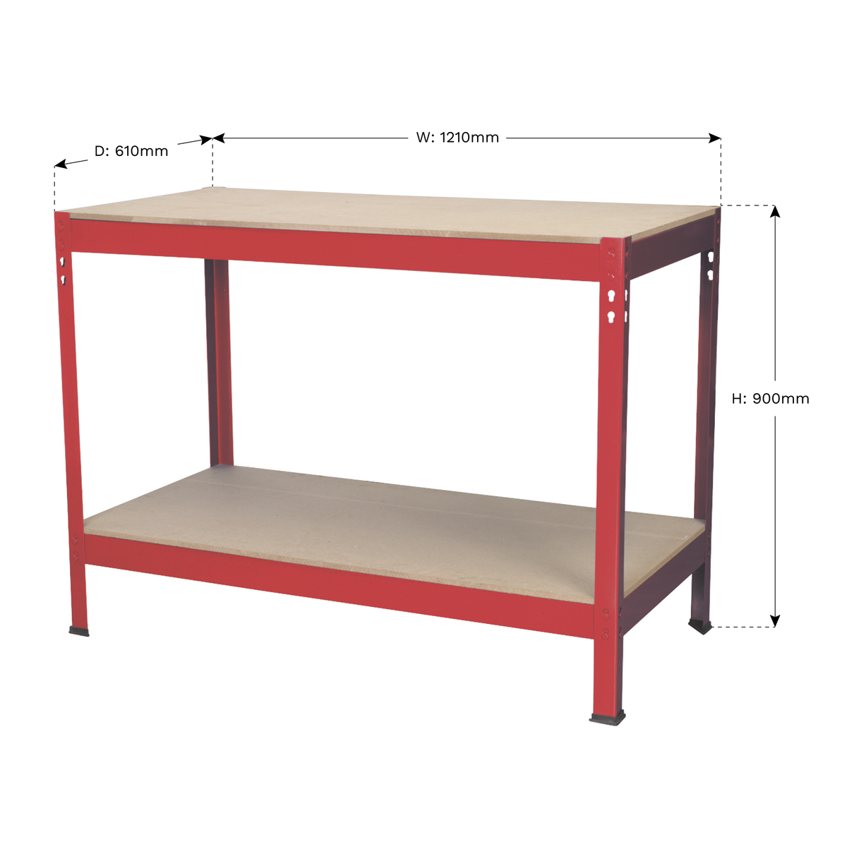 Workbench 1.2m Steel Wooden Top - AP1210 - Farming Parts