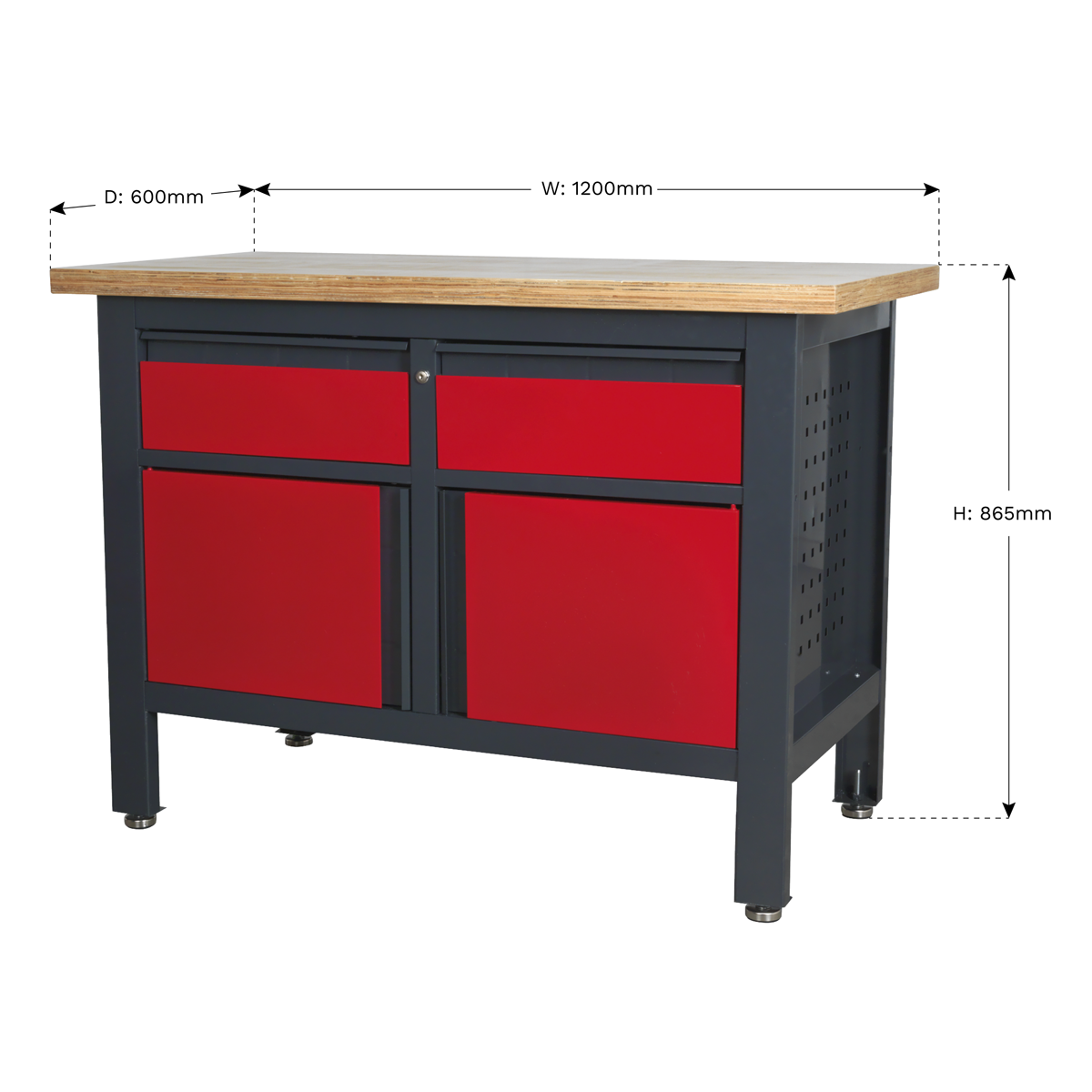Workstation with 2 Drawers & 2 Cupboards - AP1372A - Farming Parts